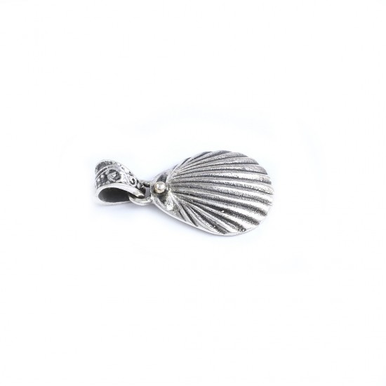 Oxidized Silver Shell Pendants Solid 925 Sterling Silver Handmade Wholesale Silver Jewellery