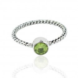 Peridot Gemstone Band Ring 925 Sterling Silver Handmade Wedding Ring 925 Stamped On Jewelry