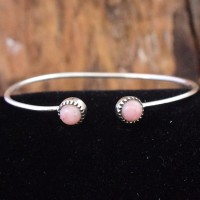 Pink Opal Gemstone Cuff Bangle 925 Sterling Silver Handmade Indian Women Fashion Bangle Jewelry