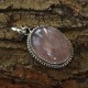 Pink Rhodochrosite Pendant 925 Sterling Silver Handmade Silver Pendant Oval Shape Gemstone Pendant Jewelry