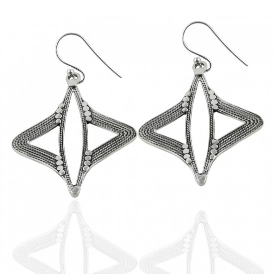 Plain 925 Sterling Silver Drop Dangle Earring Handmade Silver Oxidized Silver Earring Jewelry