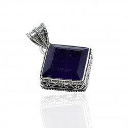 Purple Amethyst Gemstone Pendant Solid 925 Sterling Silver Women Handcrafted Pendant Jewelry