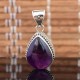 Purple Amethyst Gemstone Pendants Handmade 925 Sterling silver Pear Shape Pendants Wholesale Silver Jewellery