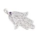 Purple Amethyst Gemstone Pendants Solid 925 Sterling Silver Handmade Hamsa Pendant Jewellery Gift For Her