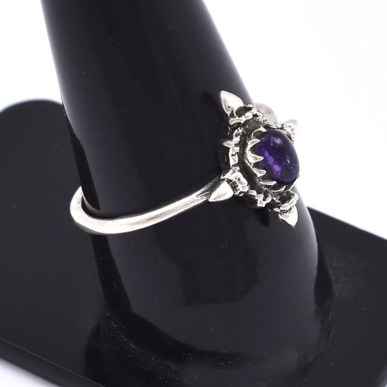 Purple Amethyst Ring 925 Sterling Silver Handmade Ring Boho Ring Birthstone Ring Jewelry Gift For Her