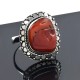 Red Coral Gemstone Ring Handmade 925 Sterling Silver Ring Oxidized Silver Ring Boho Ring Birthstone Ring Oxidized Jewelry