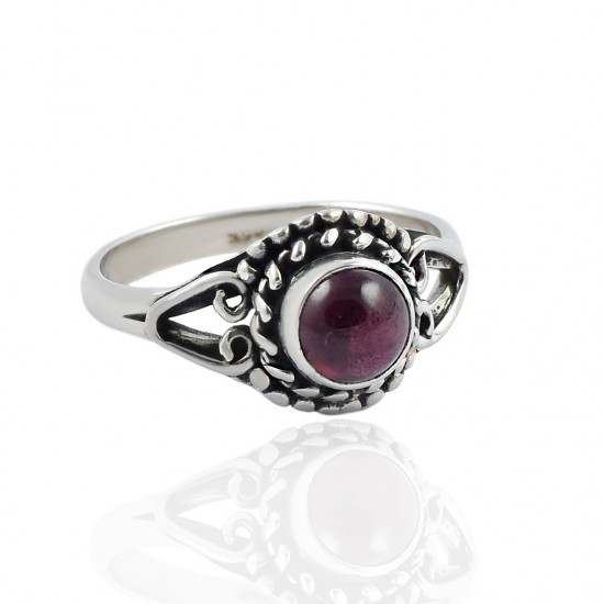 Red Garnet Gemstone Ring Handmade Solid 925 Sterling Silver Ring Oxidized 925 Stamped Silver Ring Jewellery