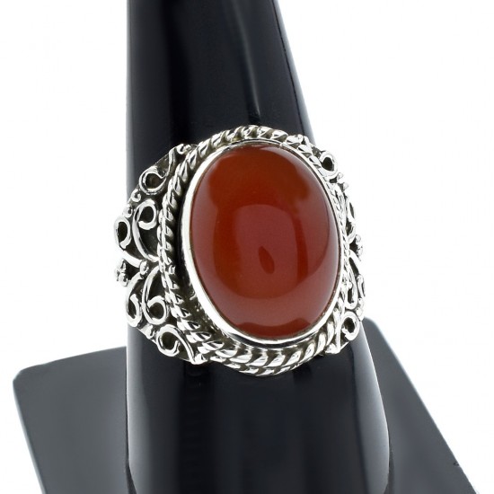 Red Onyx Gemstone Ring Handmade 925 Sterling Silver Birthstone Ring 925 Stamped Ring Jewelry