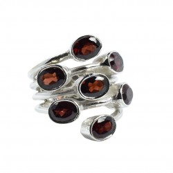 Red Garnet Ring Handmade Solid 925 Sterling Silver Ring Handcrafted Artisan Ring Jewelry