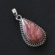 Rhodochrosite Pendant 925 Sterling Silver Handmade Pear Shape Stone Pendant Jewelry For Her