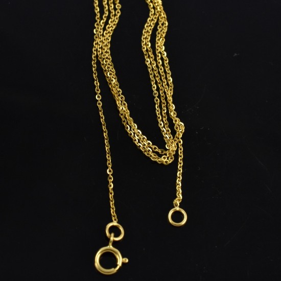 Rolo Chain 14k Gold Chain Spring Ring Lock Adjustable Chain Necklace Handmade Jewelry
