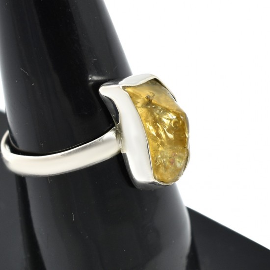 Rough Citrine Gemstone Ring 925 Sterling Silver Ring Wholesale Silver 925 Stamped Ring Jewellery