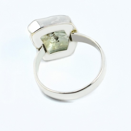 Rough Green Amethyst Gemstone Ring Solid 925 Sterling Silver Ring Handmade 925 Stamped Birthstone Ring Jewelry
