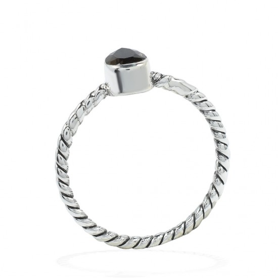 Smoky Quartz Ring Solid 925 Sterling Silver Wedding Ring Women Fashion Ring Silver Jewelry