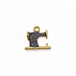 Swing Machine Pave Diamond Gold Plated 925 Sterling Silver Charms Pendants Manufacture Silver Jewellery