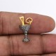Wine Glass Pave Diamond Gold Plated 925 Sterling Silver Charms Pendants Handmade Sterling Silver Jewelry