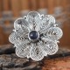 Blossom Amethyst Cabochon 925 Sterling Silver Ring