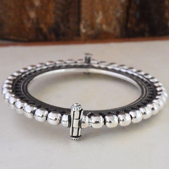 Tribal Rajasthani Boho Style 925 Sterling Silver Cuff Bracelet