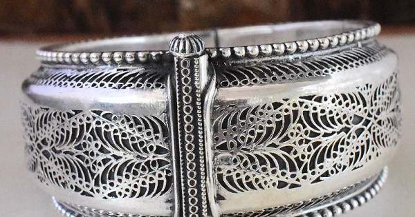 Indian Vintage !! Style Plain 925 Sterling Silver Bracelet