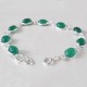 Stunning!! Green Onyx Gemstone 925 Sterling Silver Bracelet