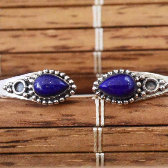Lapis Lazuli!! Gemstone 925 Sterling Silver Cuff Bracelet