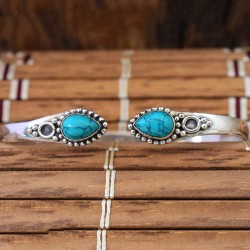 Typical Green!! Turquoise Gemstone 925 Sterling Silver Bracelet