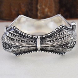 Indian Tribal (Openable) Plain 925 Sterling Silver Cuff Bracelet