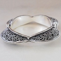 Rajasthani Indian Style Plain 925 Sterling Silver Cuff Bracelet