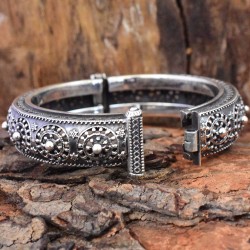  Tribal Rajasthani !! Boho  925 Sterling Silver Cuff Bracelet!!