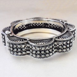 Vintage!!(Openable) Design Plain 925 Sterling Silver Cuff Bracelet 
