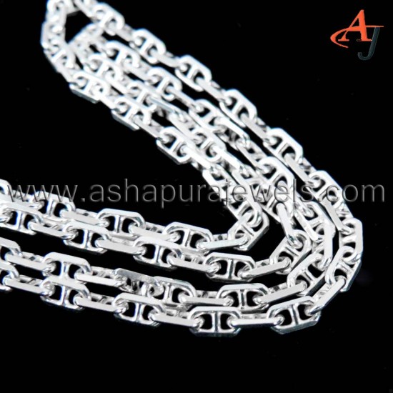 Beautiful High Polish !! Flat Cable Chain Plain Silver 925 Sterling Silver Chain