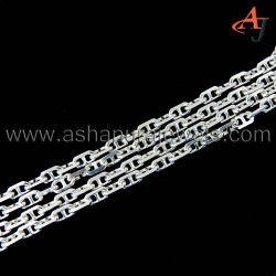 Beautiful High Polish !! Flat Cable Chain Plain Silver 925 Sterling Silver Chain