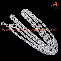 Sterling Silver Rope Chain Plain Silver 925 Sterling Silver Chain