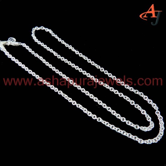 Simple !! Cable Chain Plain Silver 925 Sterling Silver Chain