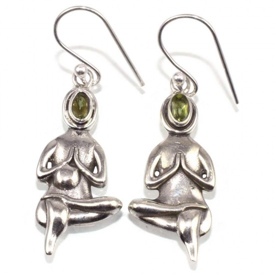 Yoga Baba !!  Amazing Peridot Gemstone Silver Jewelry Earring