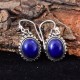 Attractive Lapis Lazuli Cabochon Stone 925 Sterling Silver Earring