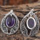 Purple Amethyst Gemstone 925 Sterling Silver Earring