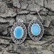 Blue Chalcedony Cut Stone 925 Sterling Silver Earring