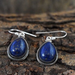 Blue Lapis Lazuli 925 Silver Dangle Earring