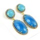 Tropical Light Chalcedony, White CZ 925 Sterling Silver Earring