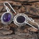 Dame Nature!! Amethyst Oval Cabochon 925 Silver Earring