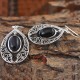 Black Onyx Gemstone 925 Sterling Silver Earring!!