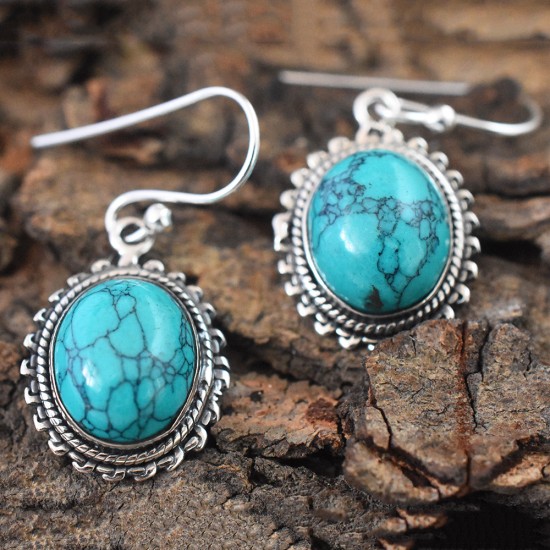 Living World Turquoises 925 Sterling Silver Earring For Women