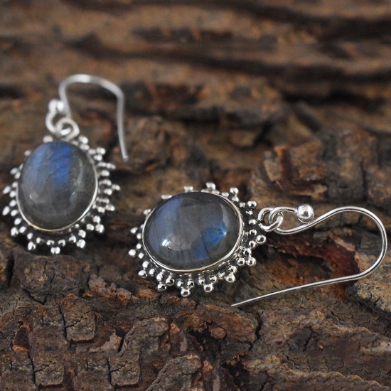 Looked Up!! Blue Fire Labradorite  925 Sterling Silver Earring