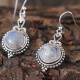 Natural Rainbow Moonstone 925 Silver Earring!!