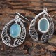 Blue Chalcedoney Gemstone Sterling Silver Earring