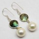 Morning Frost !! White Pearl,Labradorite 925 Sterling Silver Earring