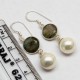 Morning Frost !! White Pearl,Labradorite 925 Sterling Silver Earring