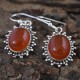 Perfect!! Red Onyx Oval Cabochon 925 Silver Earring