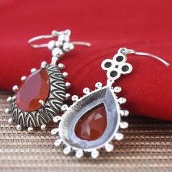 Red Onyx Gemstone 925 Sterling Silver Earring